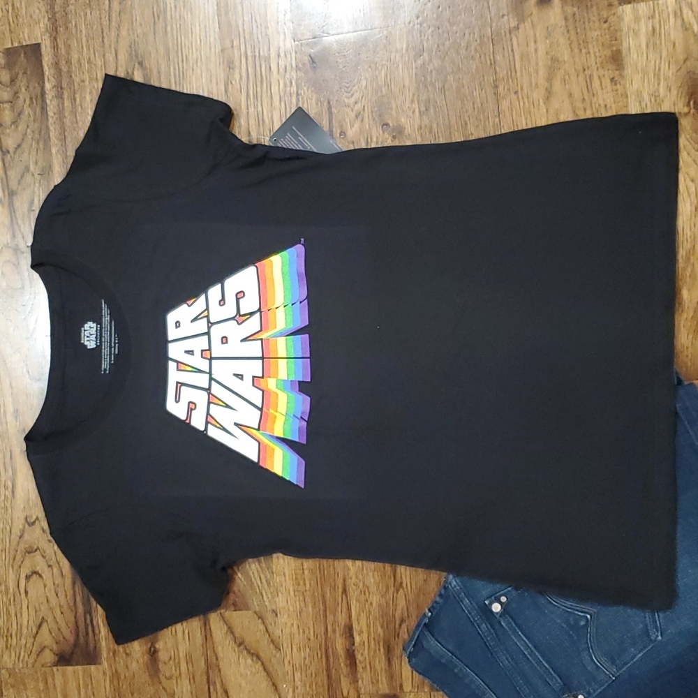 Womens Star Wars black graphic short sleeve tshirt size L